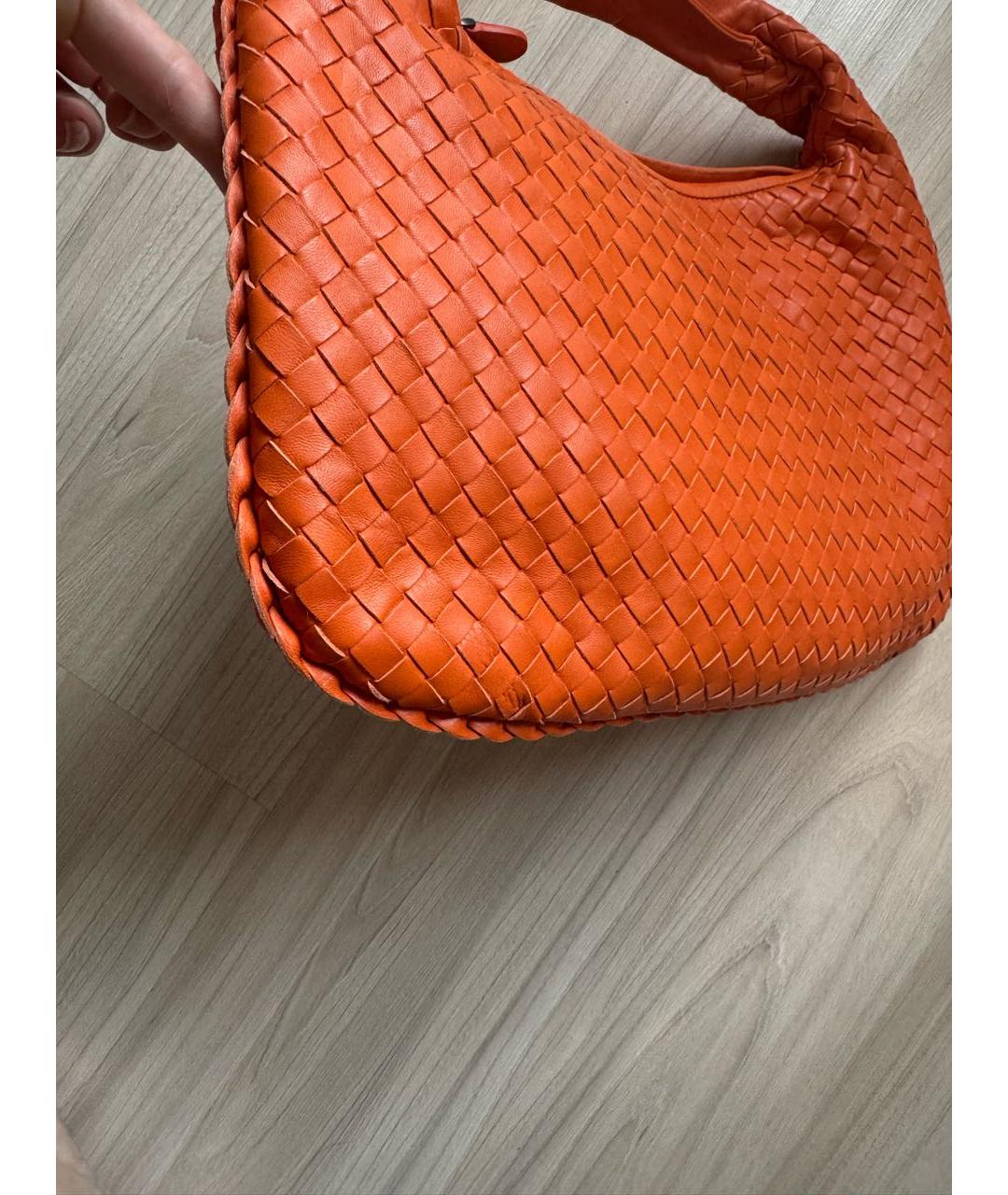 BOTTEGA VENETA Оранжевая кожаная сумка с короткими ручками, фото 4