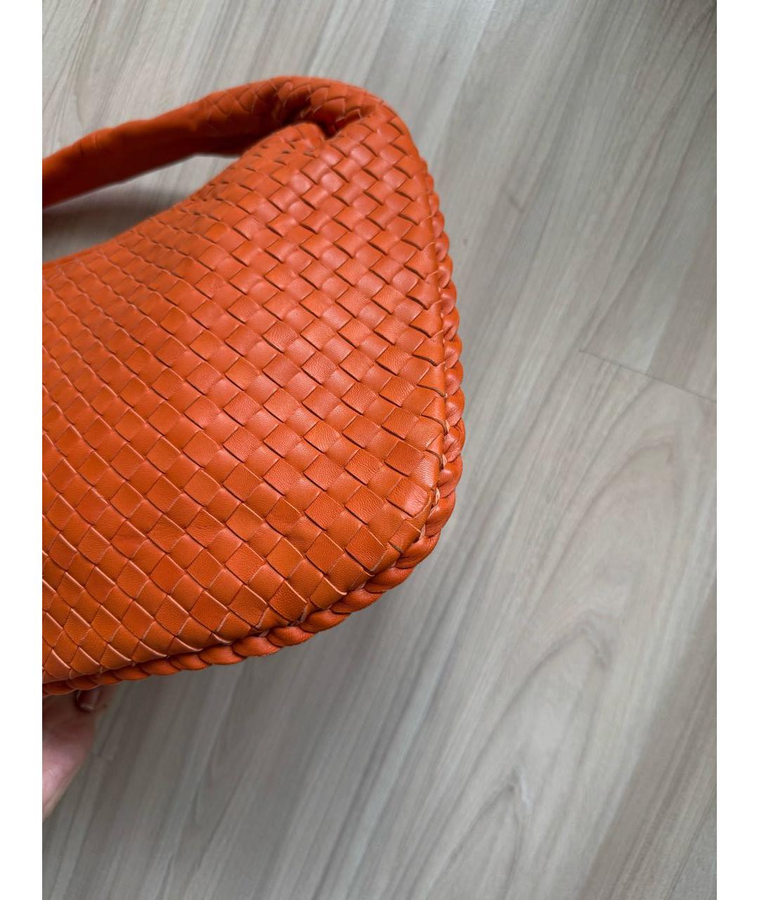 BOTTEGA VENETA Оранжевая кожаная сумка с короткими ручками, фото 5