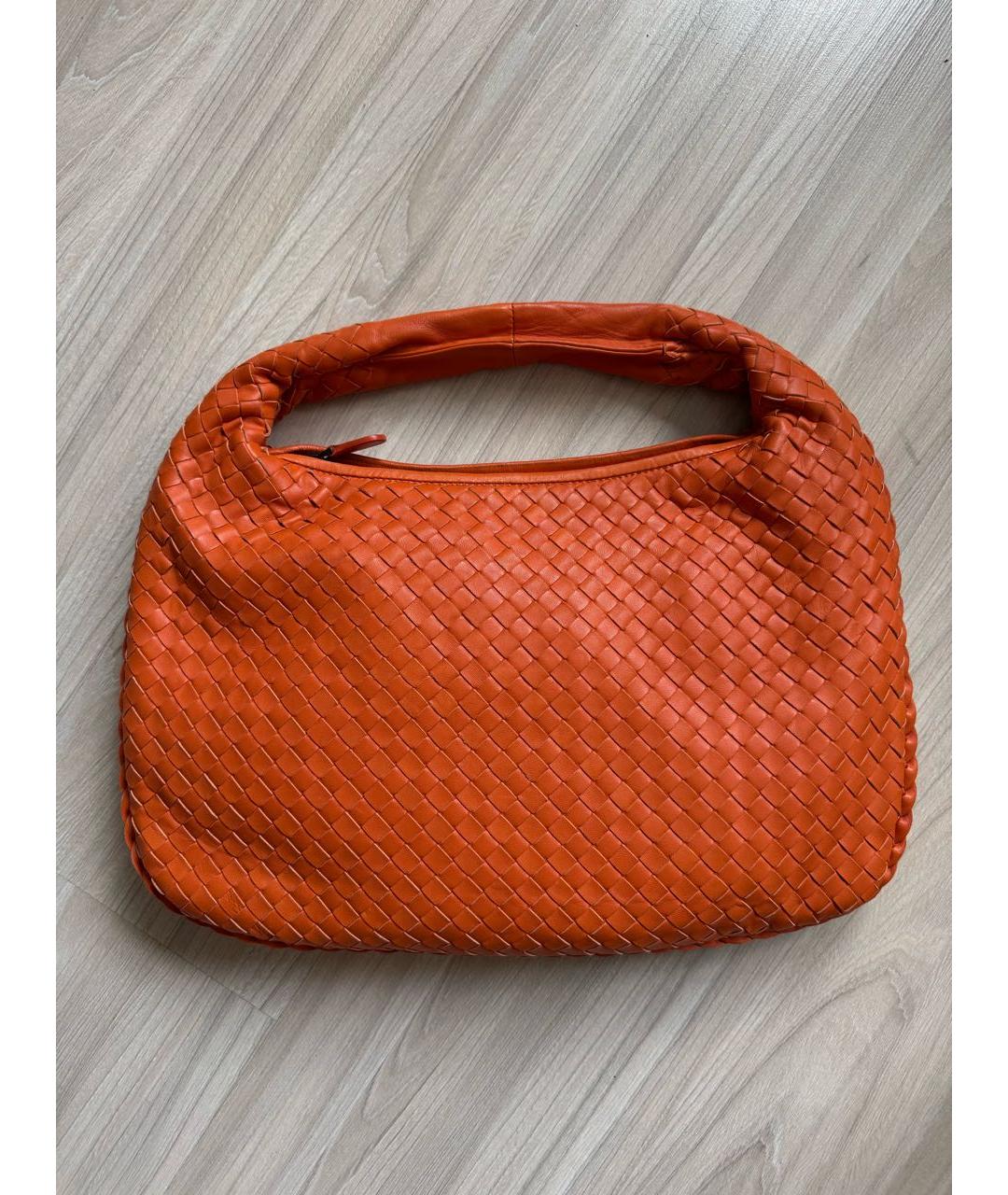 BOTTEGA VENETA Оранжевая кожаная сумка с короткими ручками, фото 9