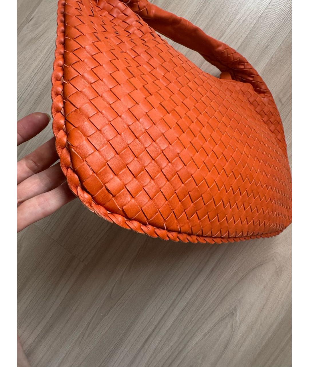 BOTTEGA VENETA Оранжевая кожаная сумка с короткими ручками, фото 6