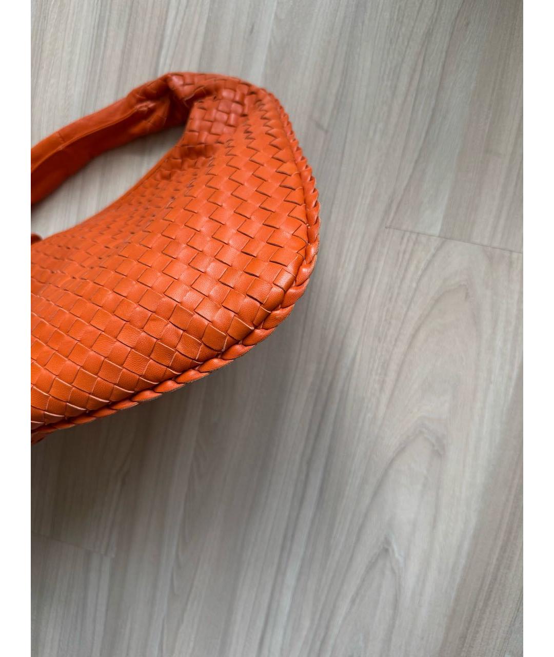 BOTTEGA VENETA Оранжевая кожаная сумка с короткими ручками, фото 3