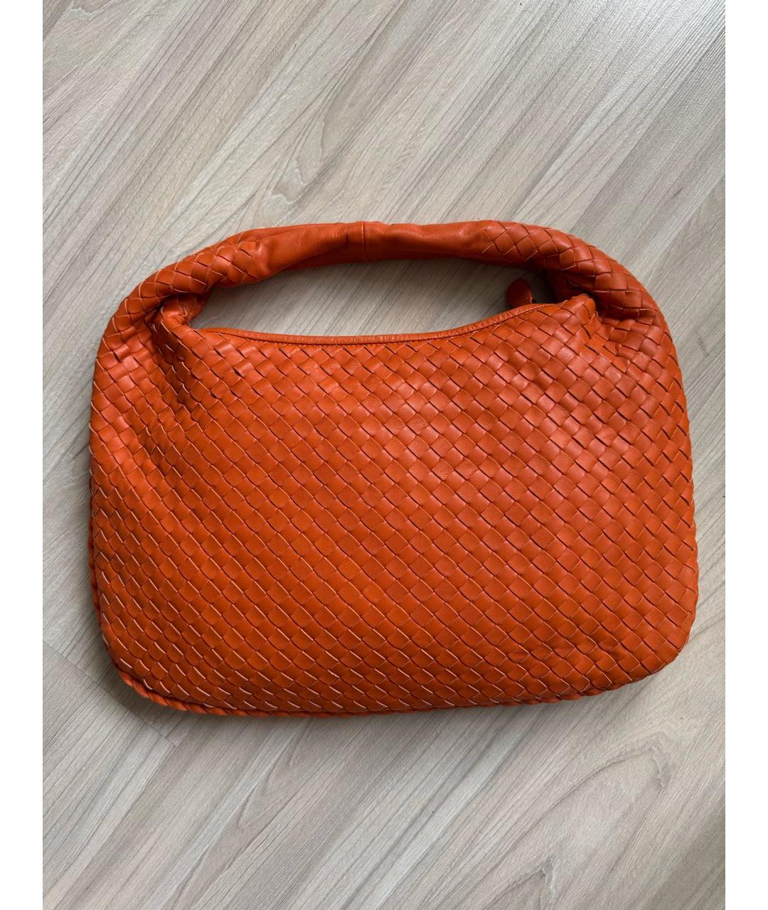 BOTTEGA VENETA Оранжевая кожаная сумка с короткими ручками, фото 2