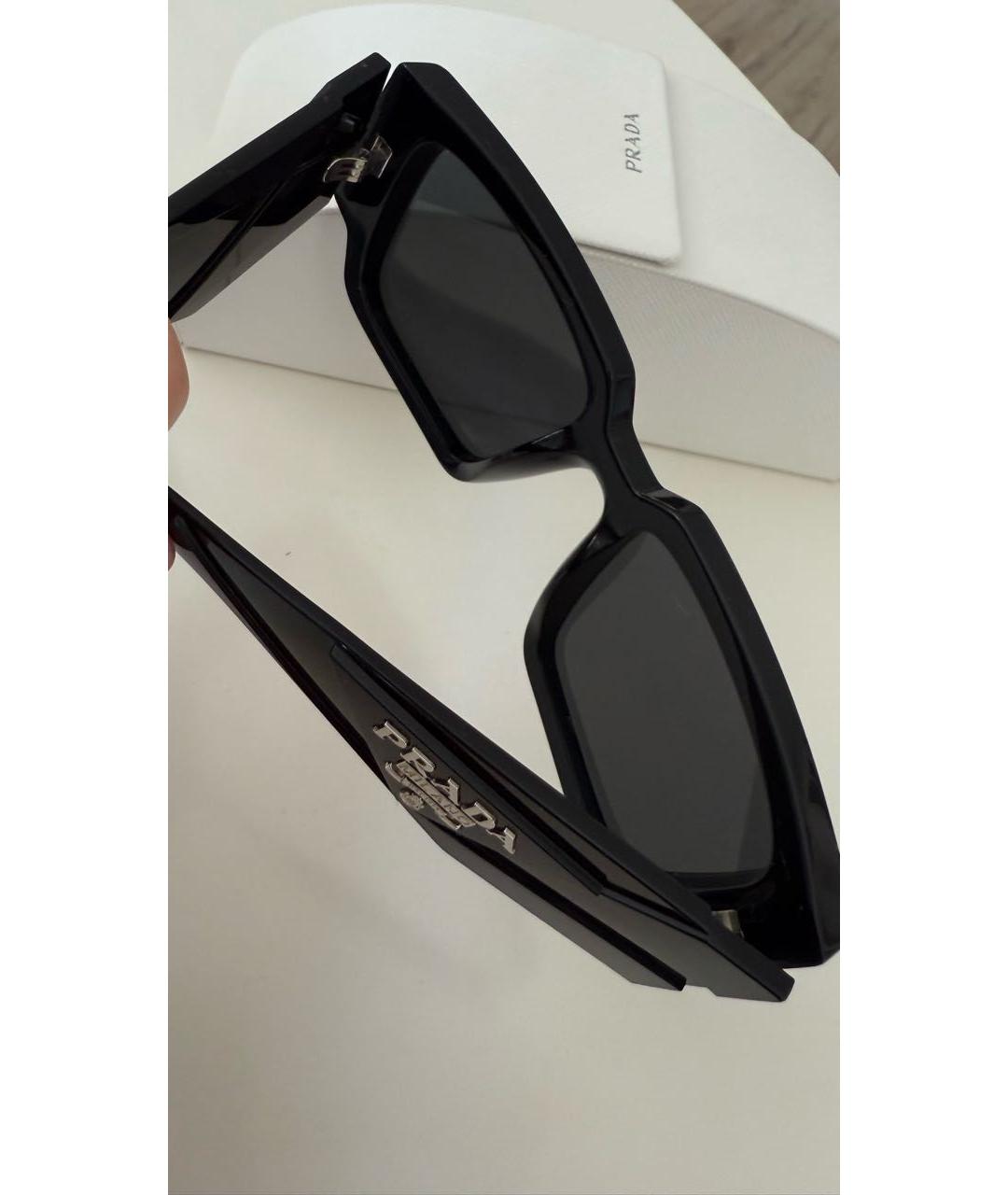 PRADA Черные пластиковые солнцезащитные очки, фото 8