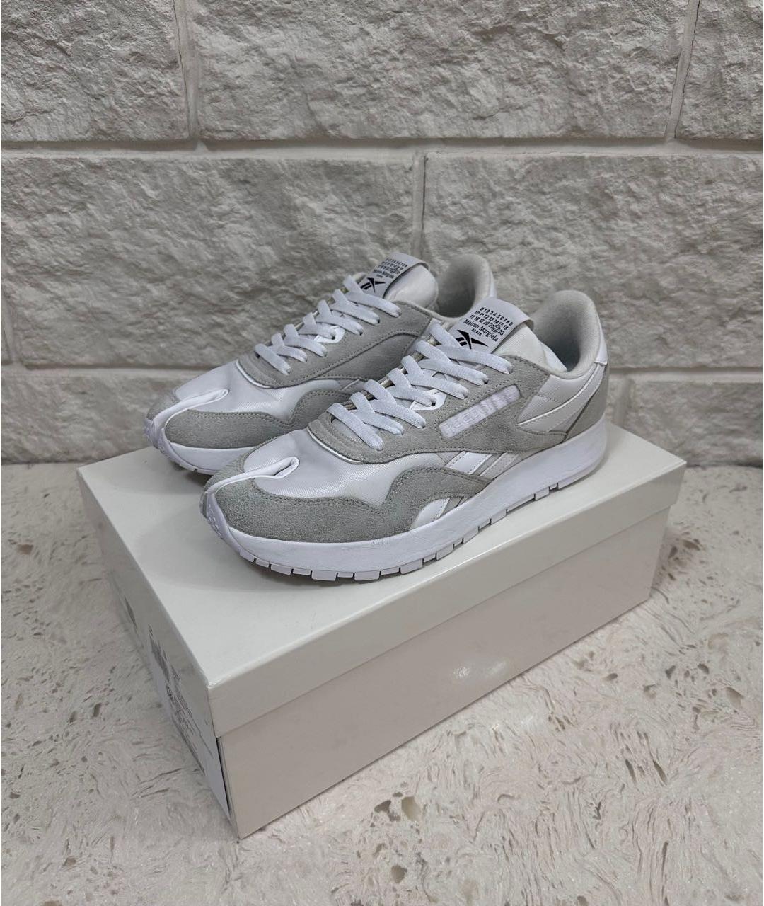 MAISON MARGIELA Белые замшевые низкие кроссовки / кеды, фото 8