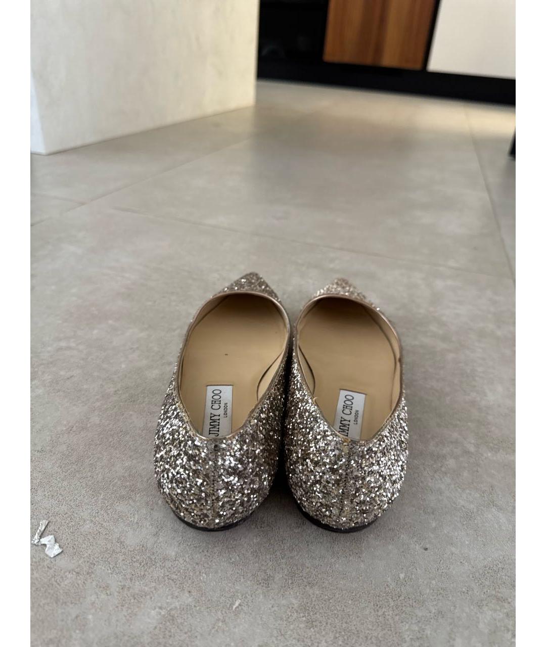 JIMMY CHOO Золотые балетки, фото 4