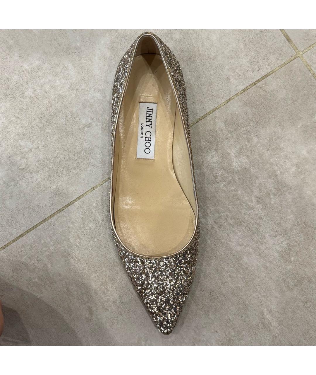 JIMMY CHOO Золотые балетки, фото 2