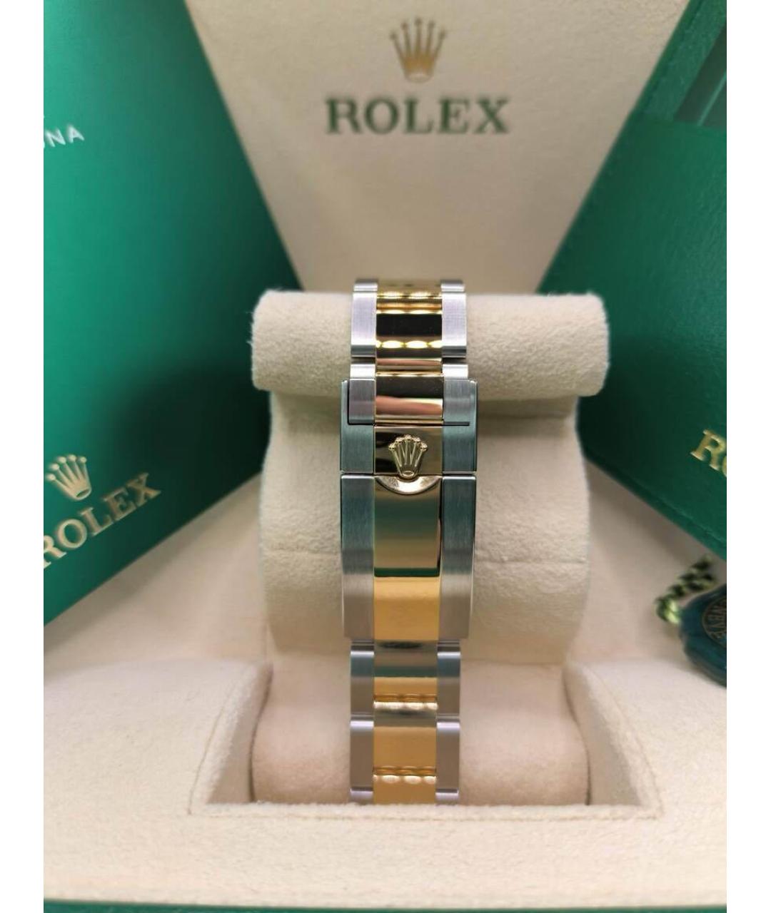 ROLEX Черные часы из желтого золота, фото 5