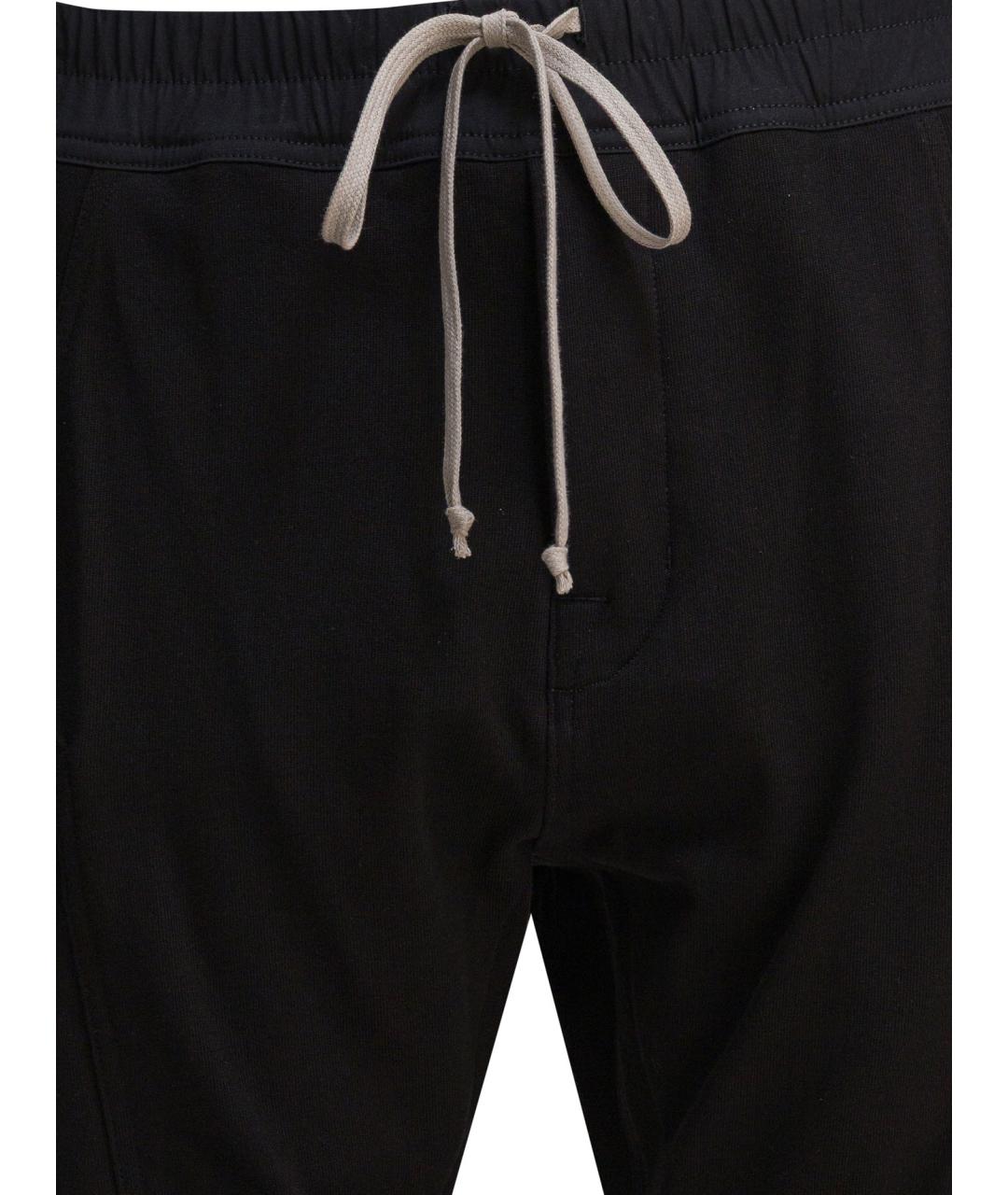 RICK OWENS Черные хлопковые повседневные брюки, фото 2