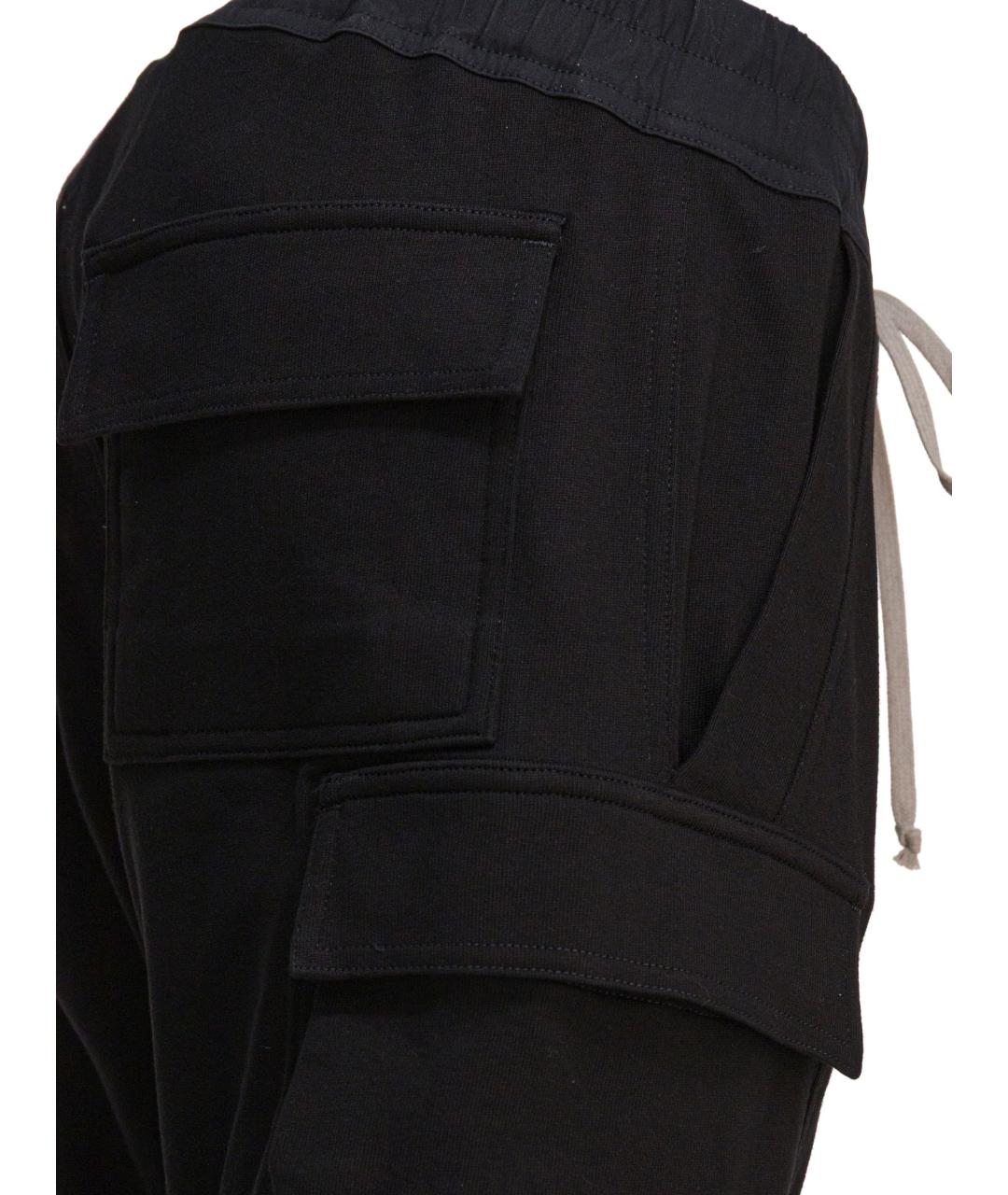 RICK OWENS Черные хлопковые повседневные брюки, фото 3