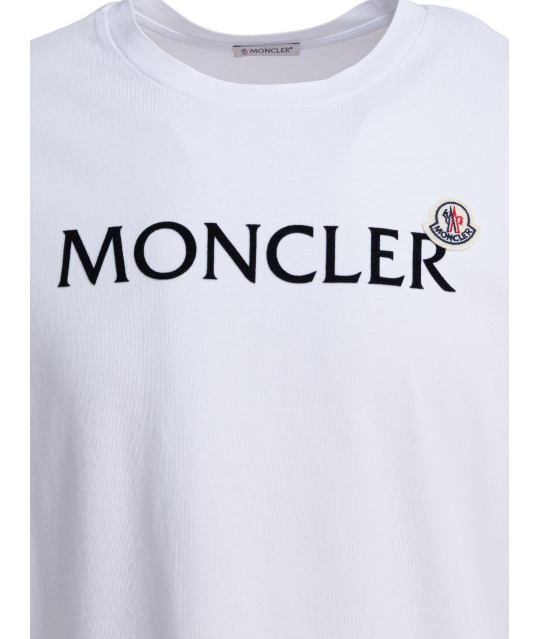 MONCLER Белая хлопковая футболка, фото 3