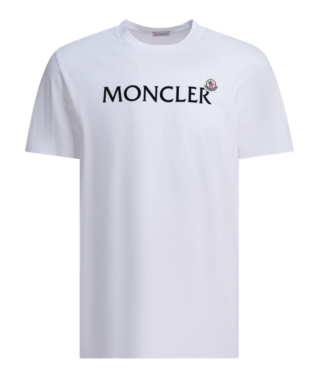 MONCLER Белая хлопковая футболка, фото 1