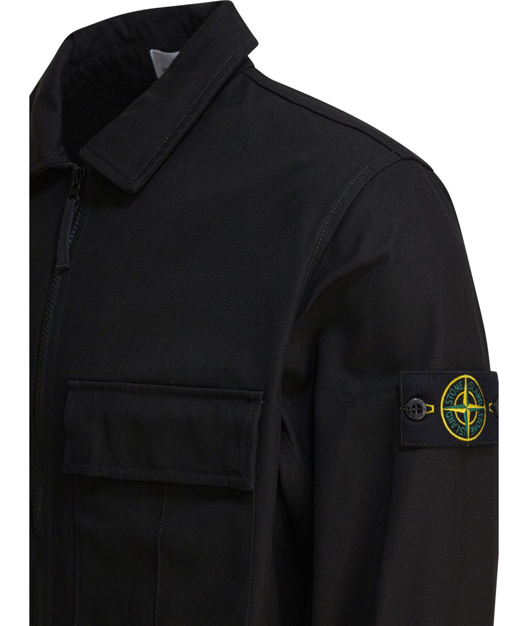 STONE ISLAND Черная хлопковая куртка, фото 4