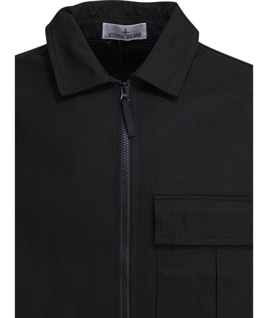 STONE ISLAND Черная хлопковая куртка, фото 3