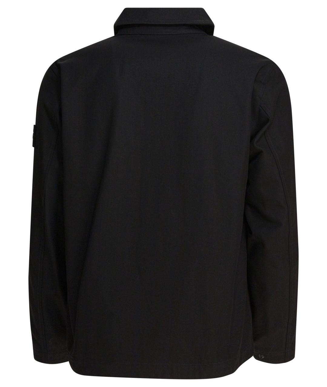 STONE ISLAND Черная хлопковая куртка, фото 2