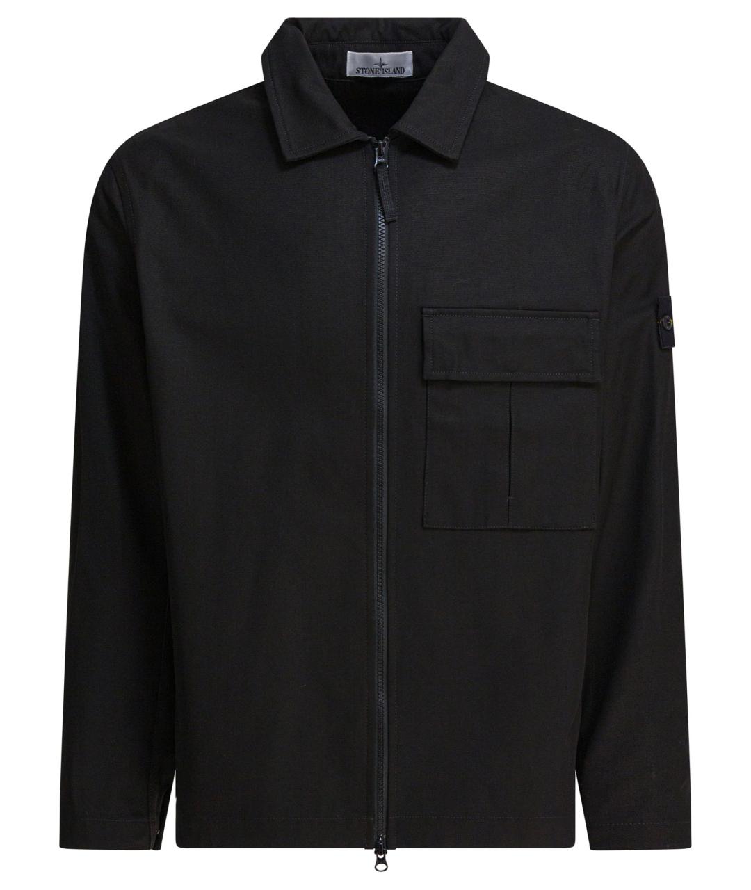 STONE ISLAND Черная хлопковая куртка, фото 1