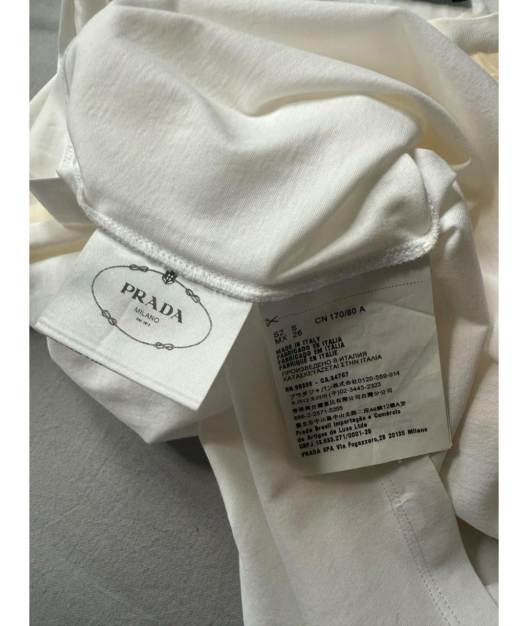 PRADA Белая хлопковая футболка, фото 3