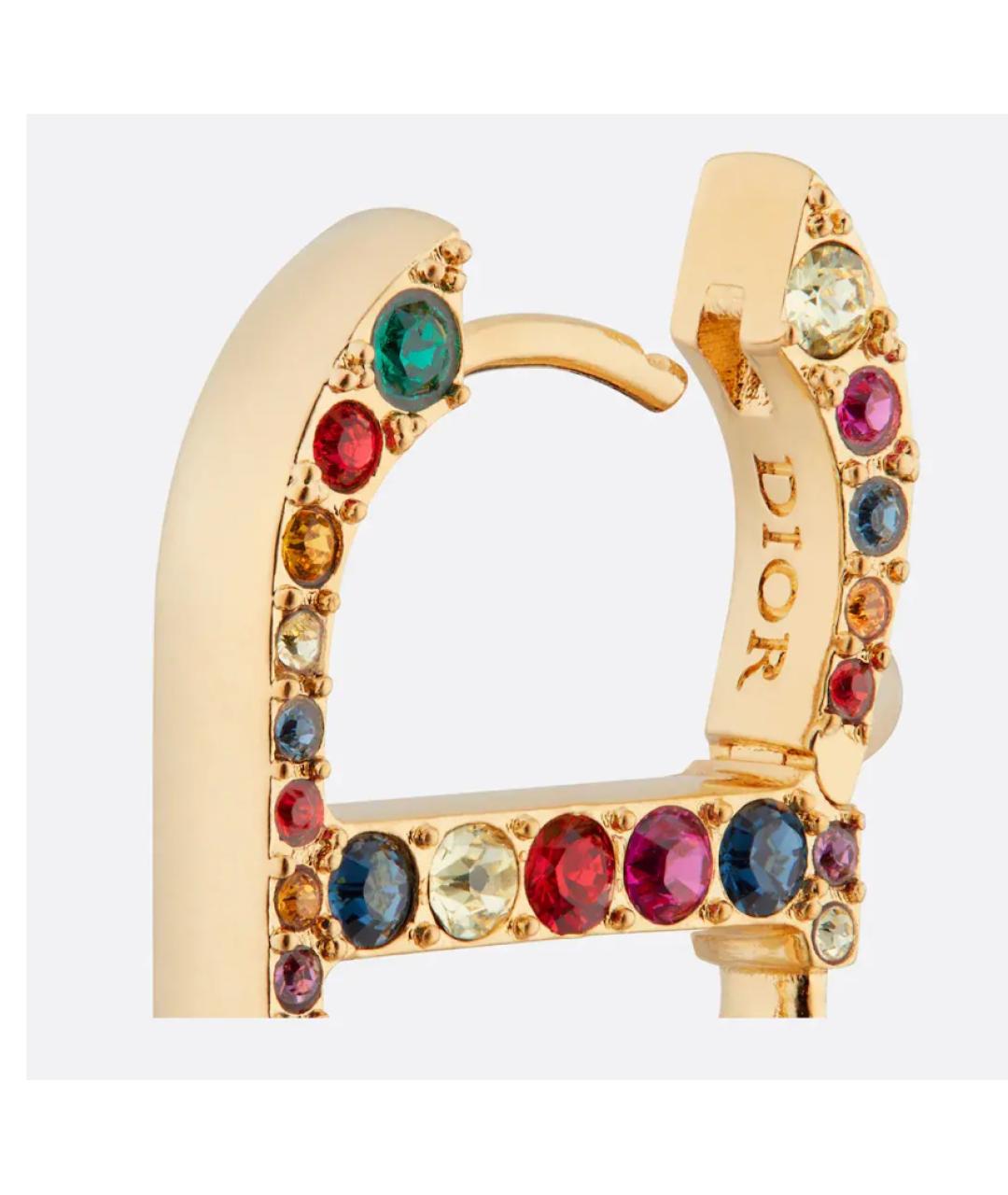 CHRISTIAN DIOR Золотые металлические серьги, фото 2