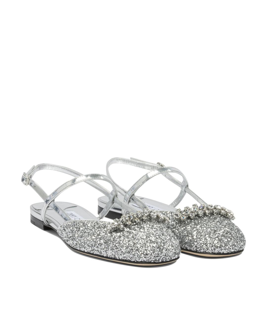 JIMMY CHOO Серебряные балетки, фото 2