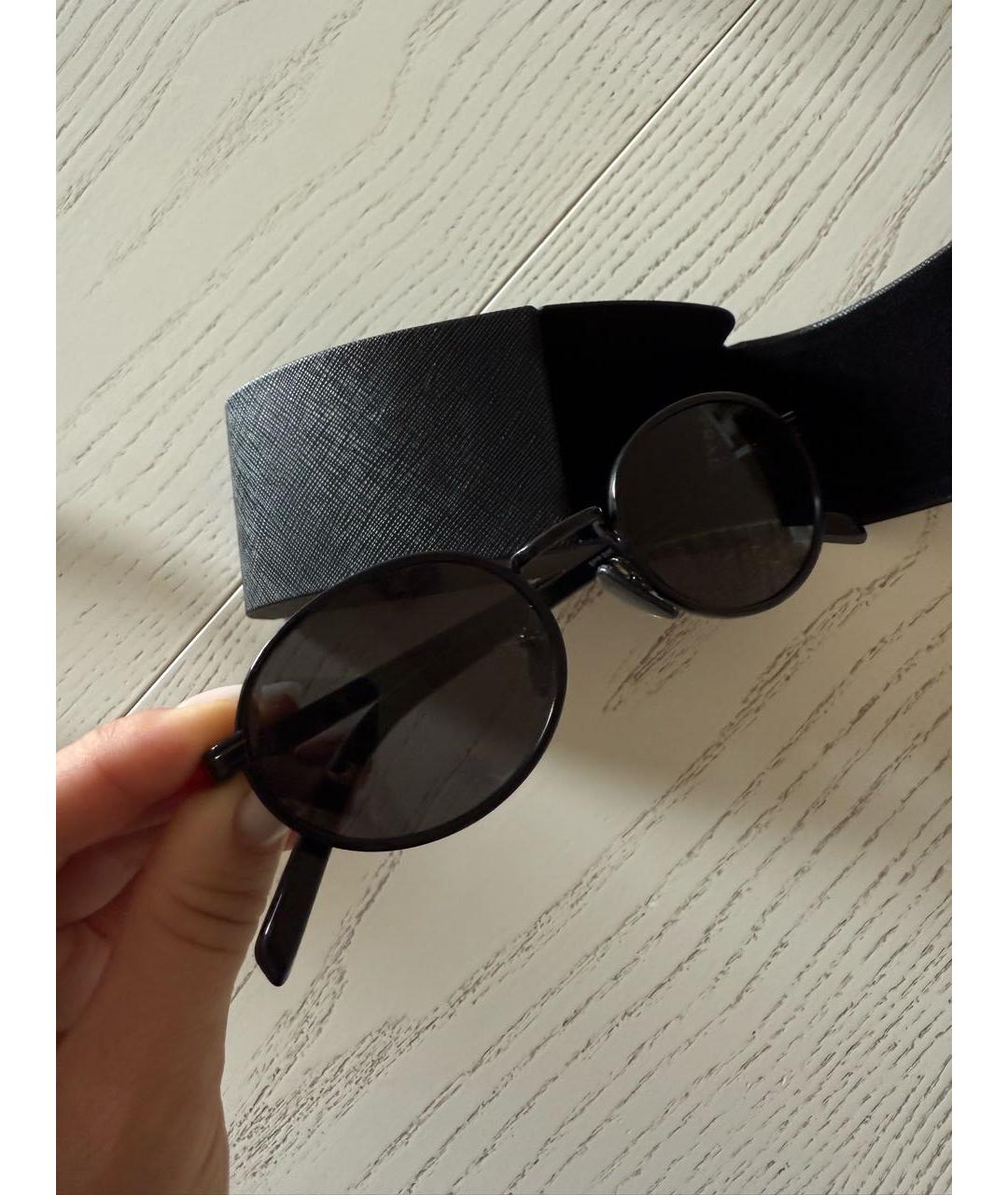 PRADA Черные пластиковые солнцезащитные очки, фото 9