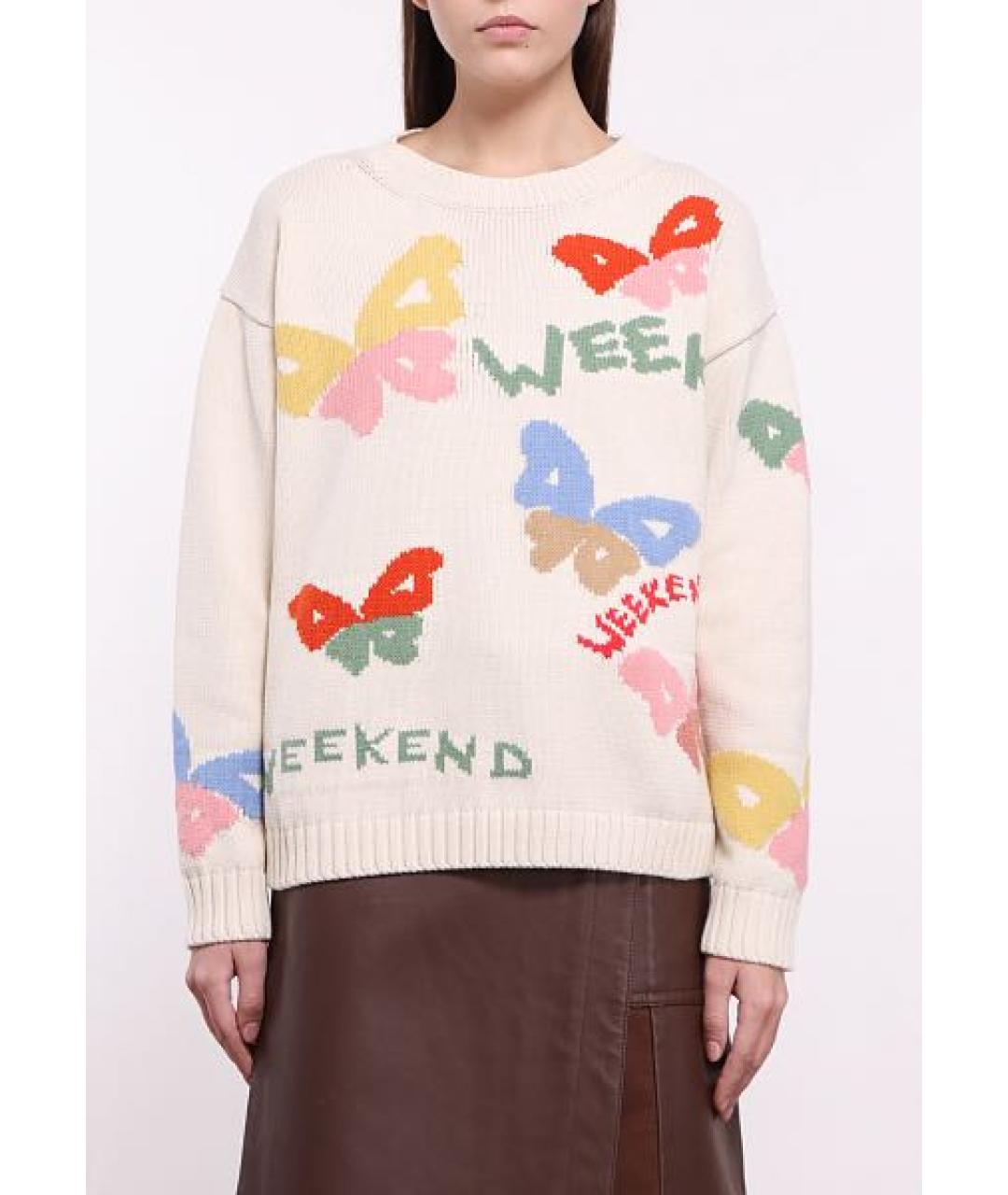 WEEKEND MAX MARA Бежевый хлопковый джемпер / свитер, фото 5