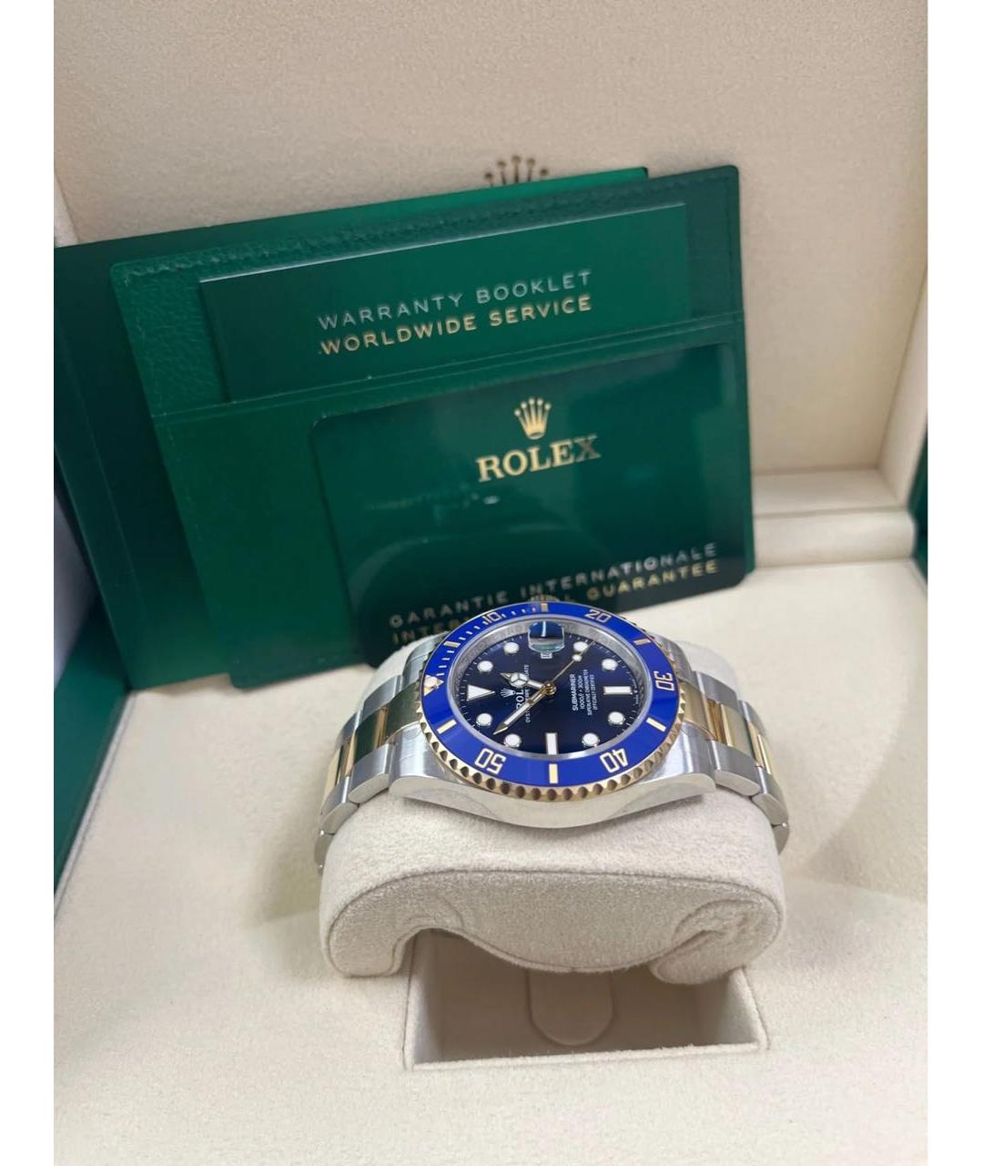 ROLEX Синие часы из желтого золота, фото 3