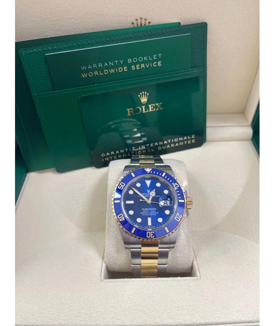 ROLEX Синие часы из желтого золота, фото 2