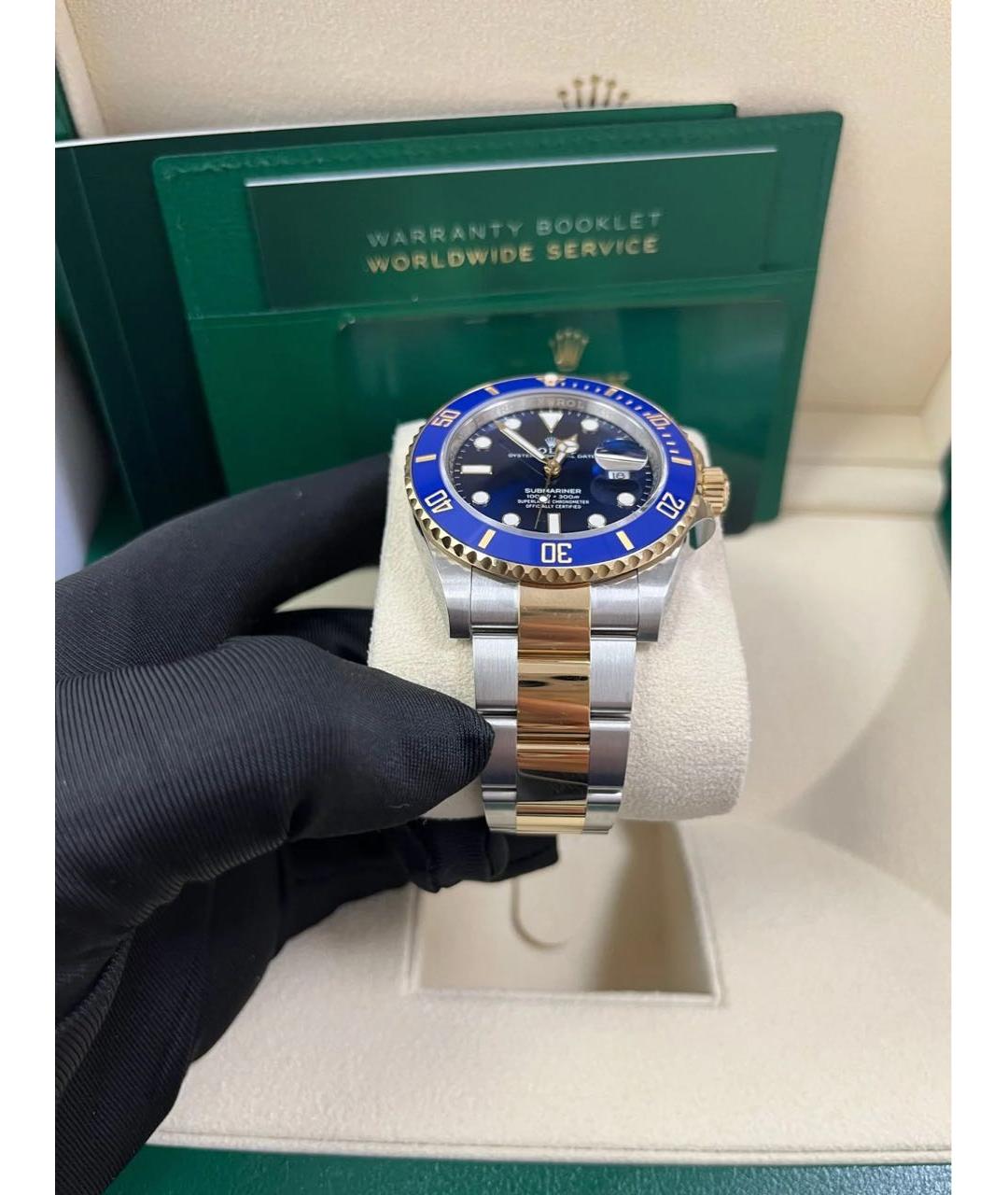 ROLEX Синие часы из желтого золота, фото 6