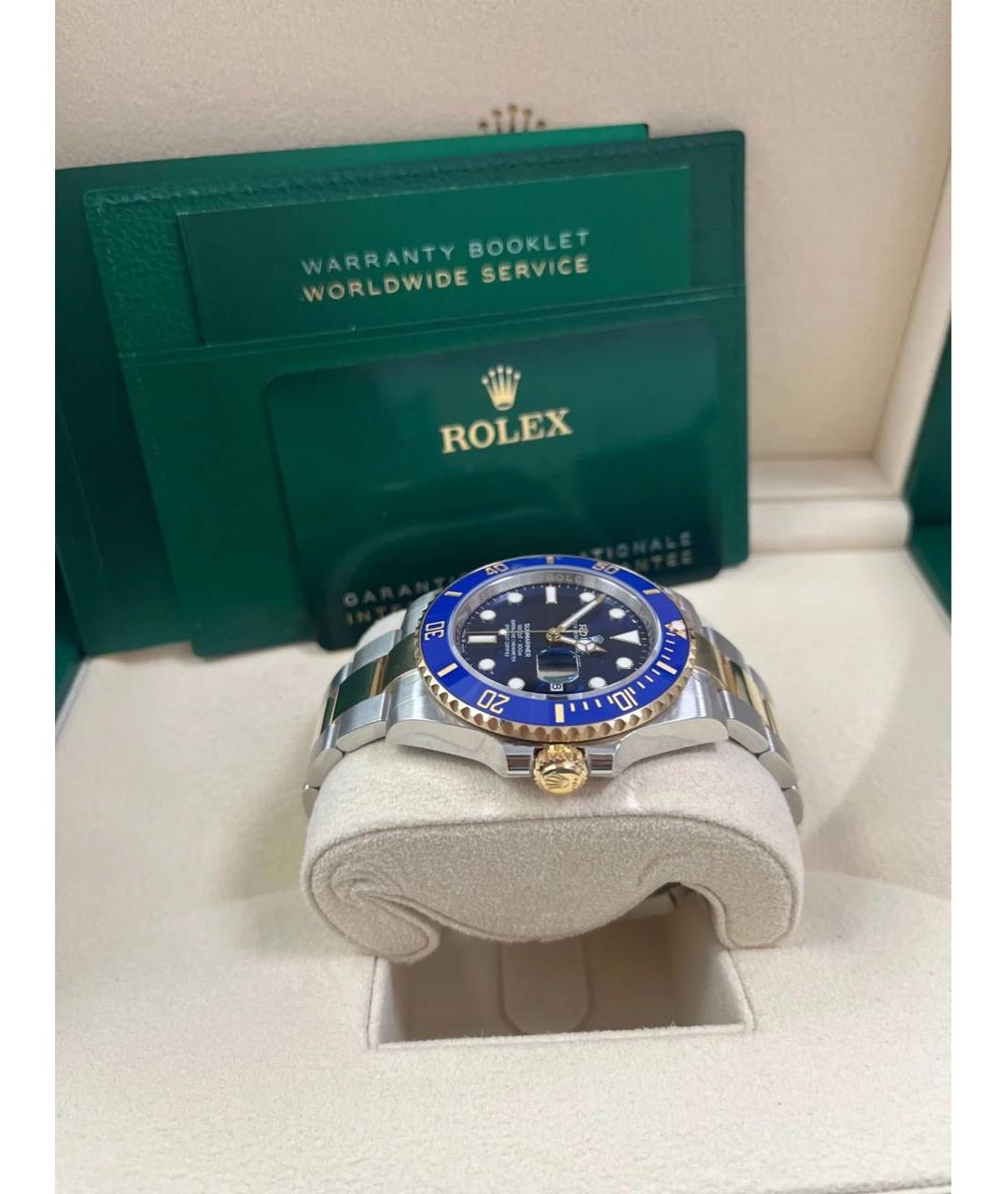 ROLEX Синие часы из желтого золота, фото 5