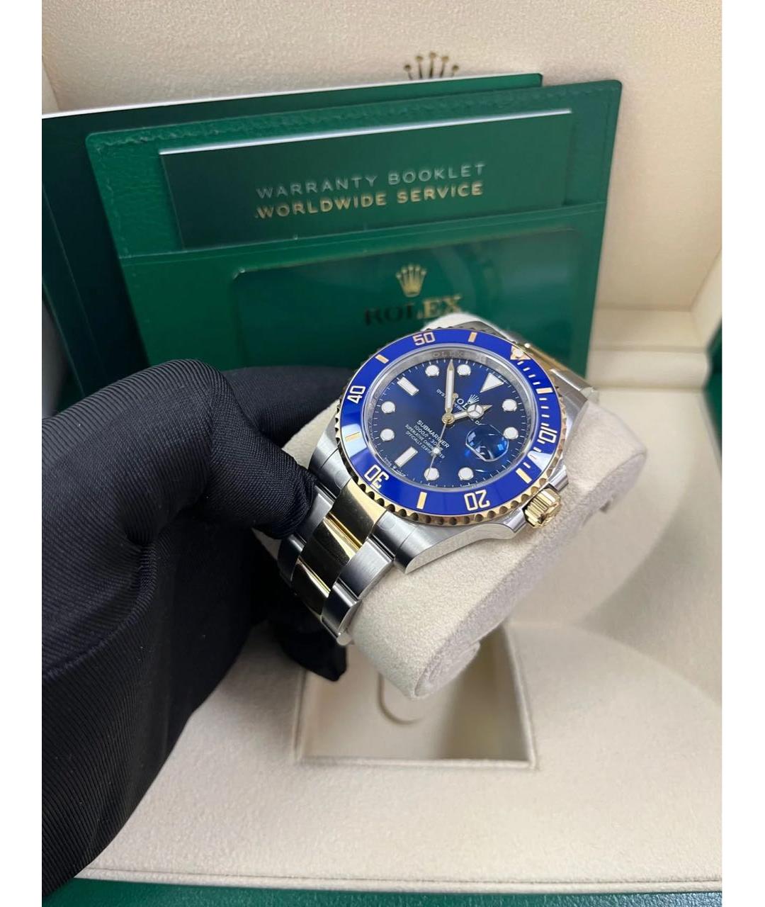 ROLEX Синие часы из желтого золота, фото 7