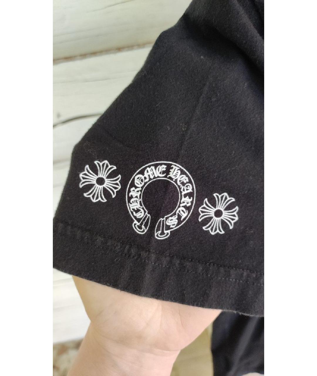 CHROME HEARTS Черная хлопковая футболка, фото 3