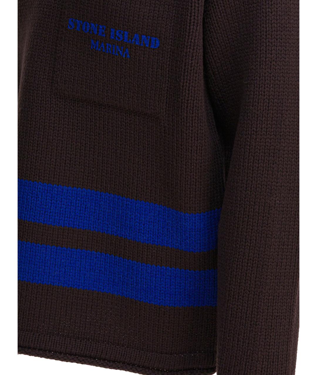 STONE ISLAND Коричневый шерстяной джемпер / свитер, фото 3