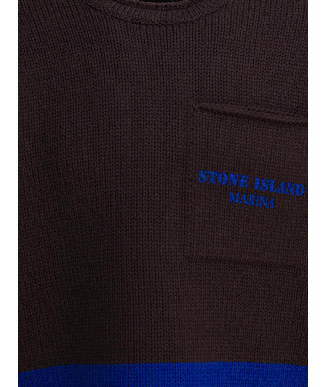 STONE ISLAND Коричневый шерстяной джемпер / свитер, фото 2