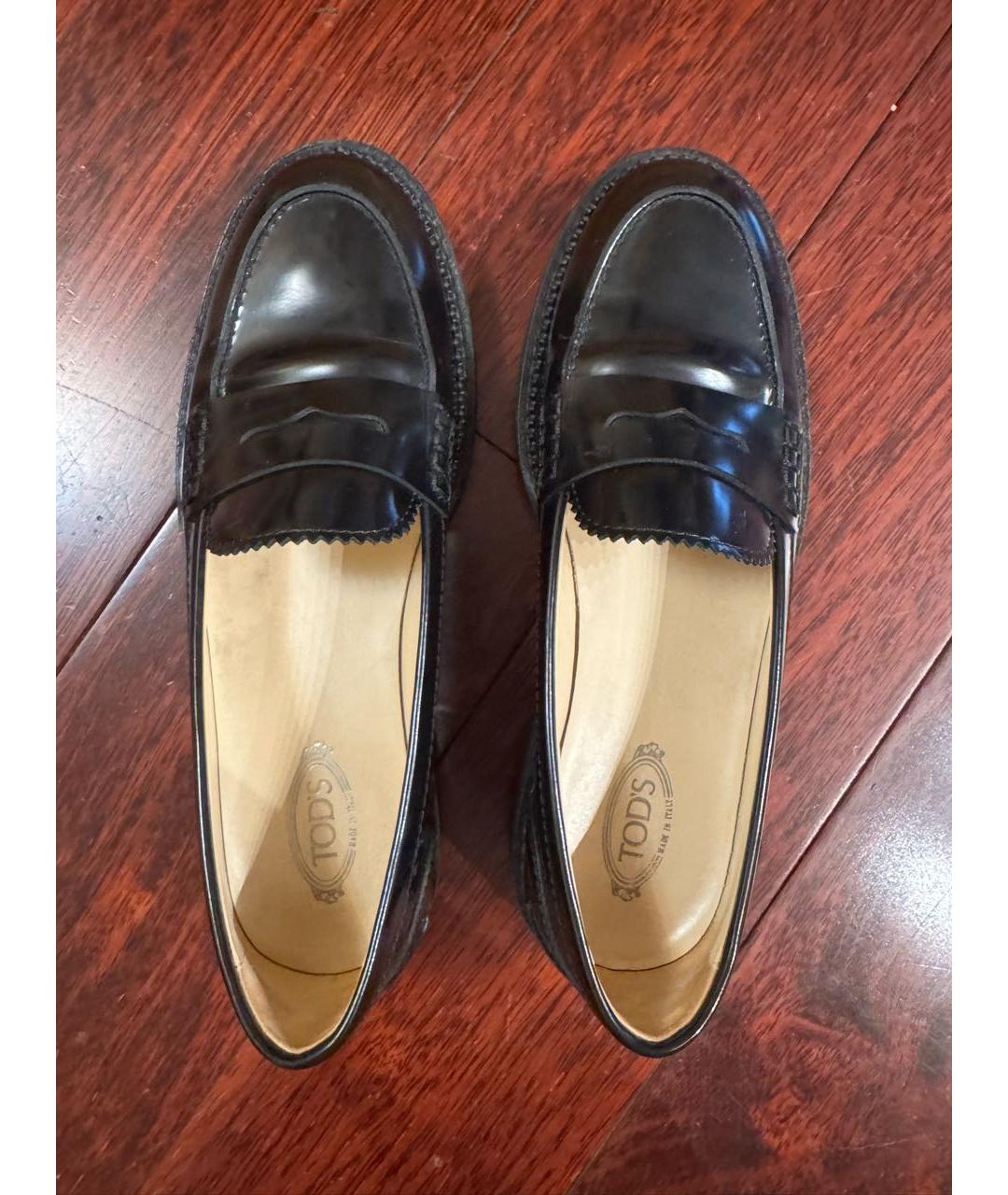TOD'S Черные кожаные лоферы, фото 3