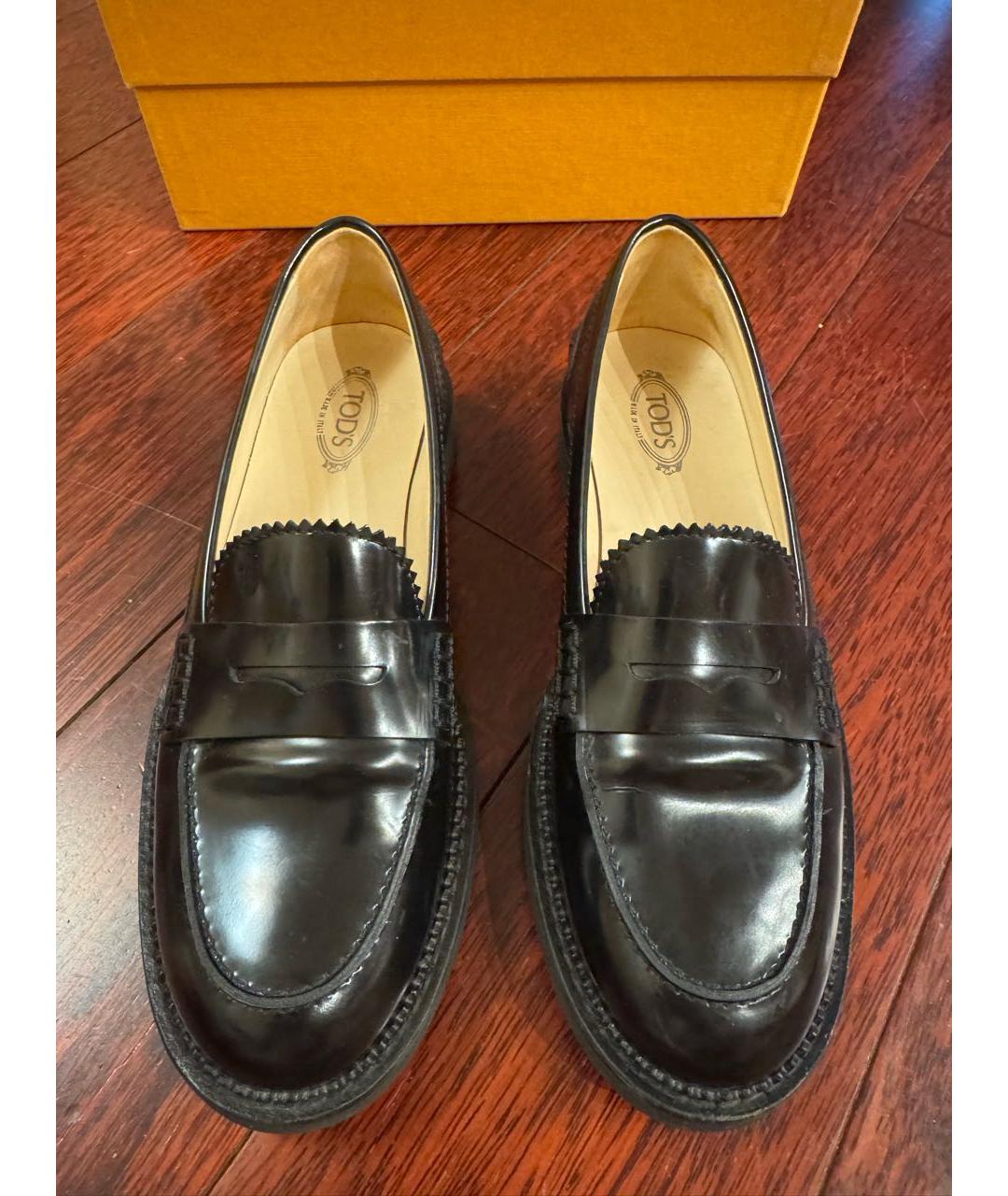 TOD'S Черные кожаные лоферы, фото 2