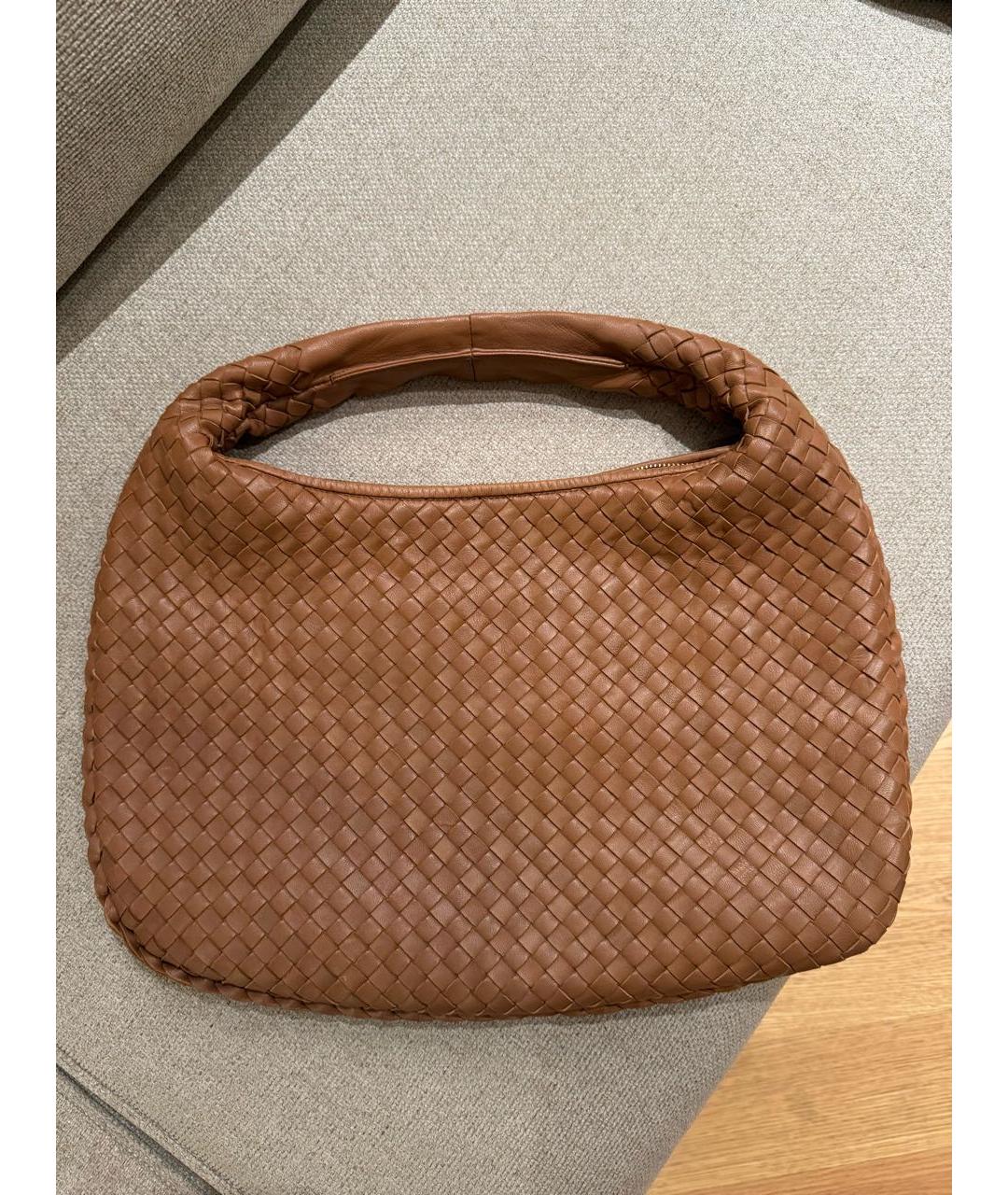 BOTTEGA VENETA Коричневая кожаная сумка с короткими ручками, фото 9