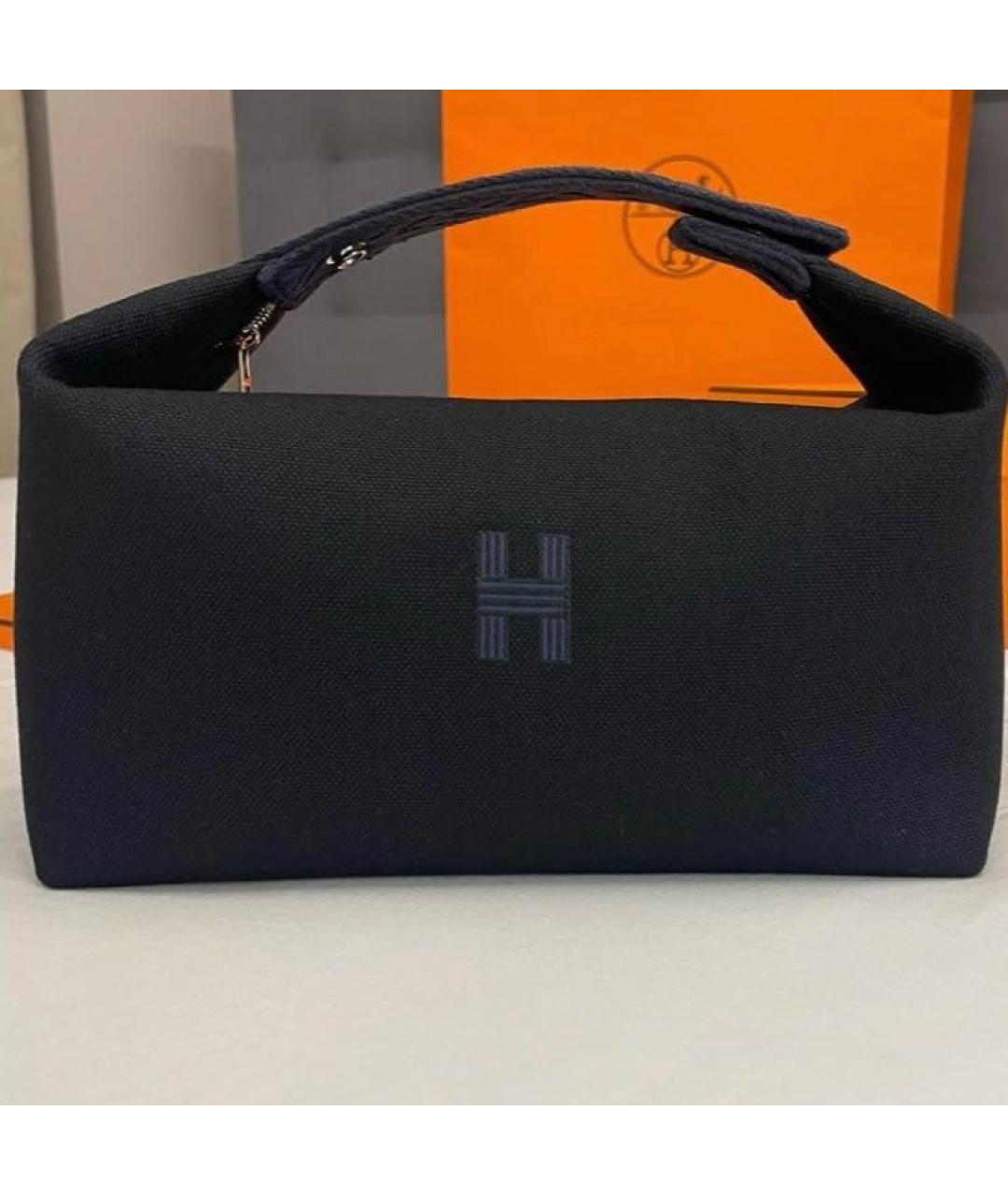 HERMES Черная косметичка, фото 2