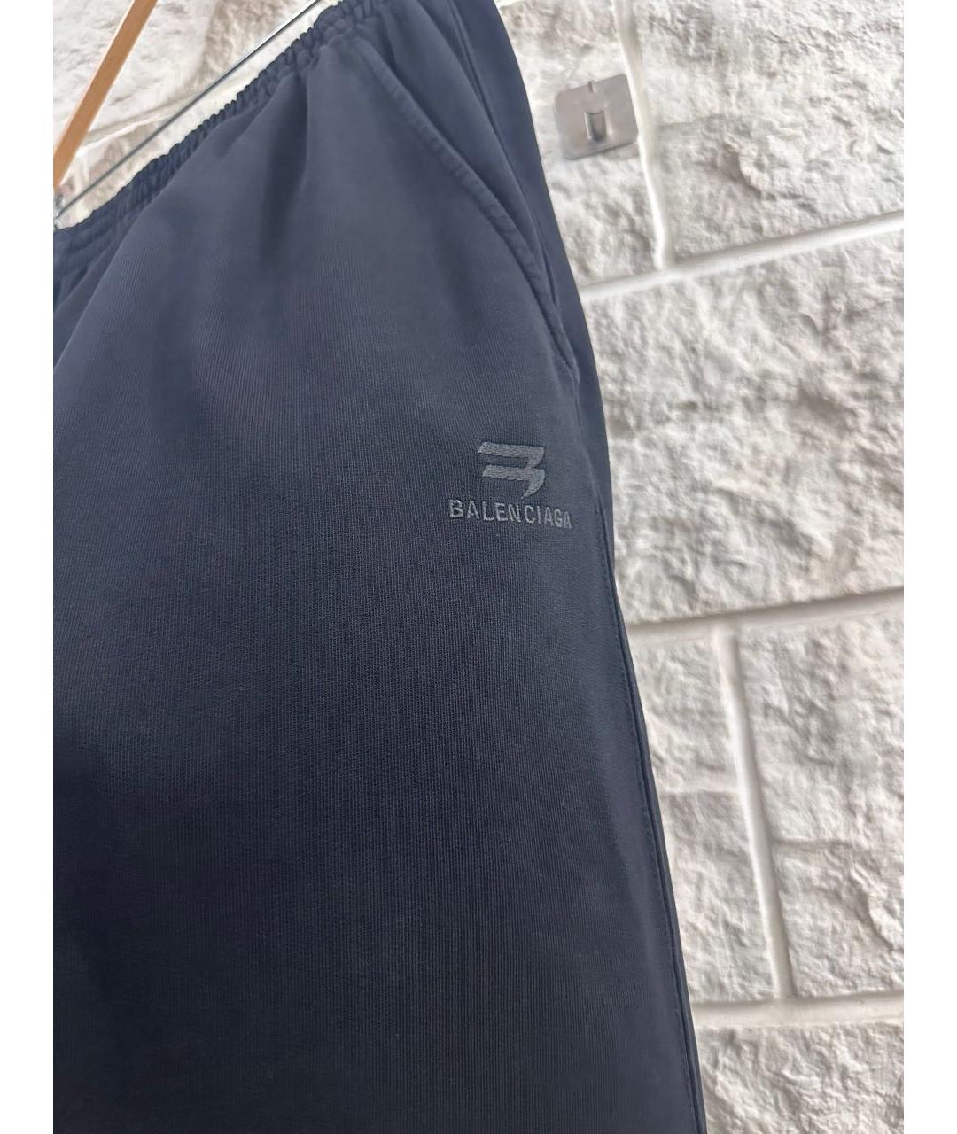 BALENCIAGA Черные хлопковые повседневные брюки, фото 3