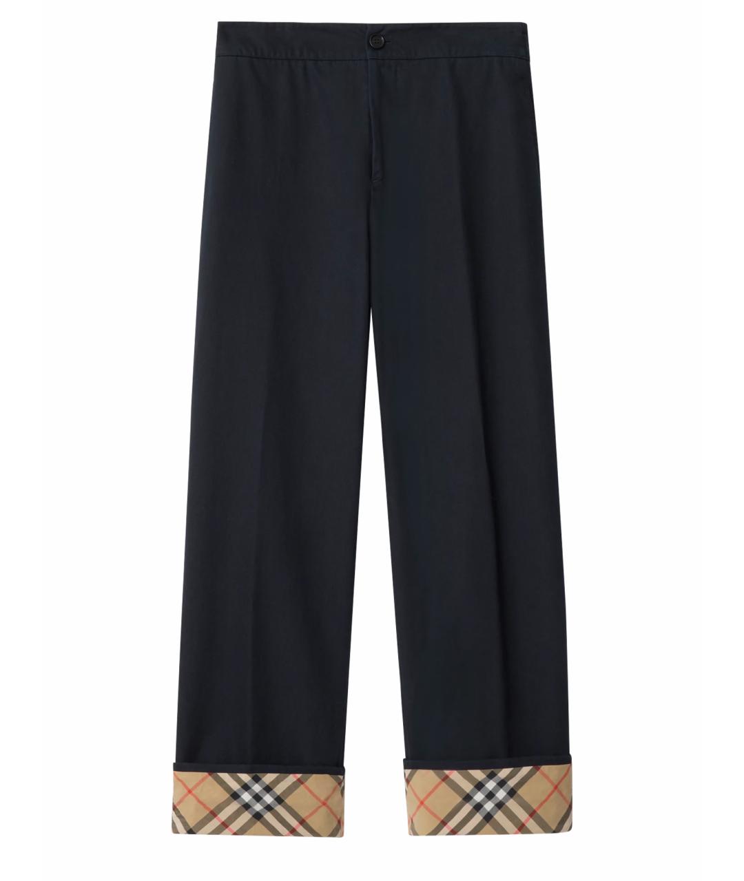 BURBERRY Синие хлопковые повседневные брюки, фото 1
