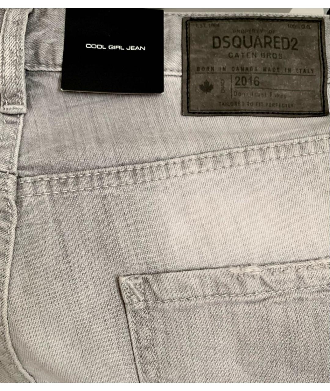 DSQUARED2 Серые хлопковые прямые джинсы, фото 3