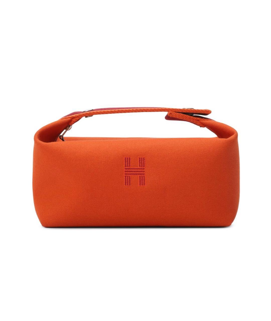 HERMES Оранжевая косметичка, фото 8