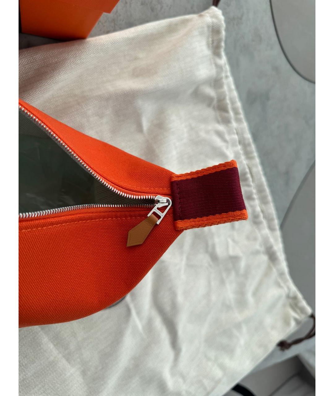 HERMES Оранжевая косметичка, фото 3