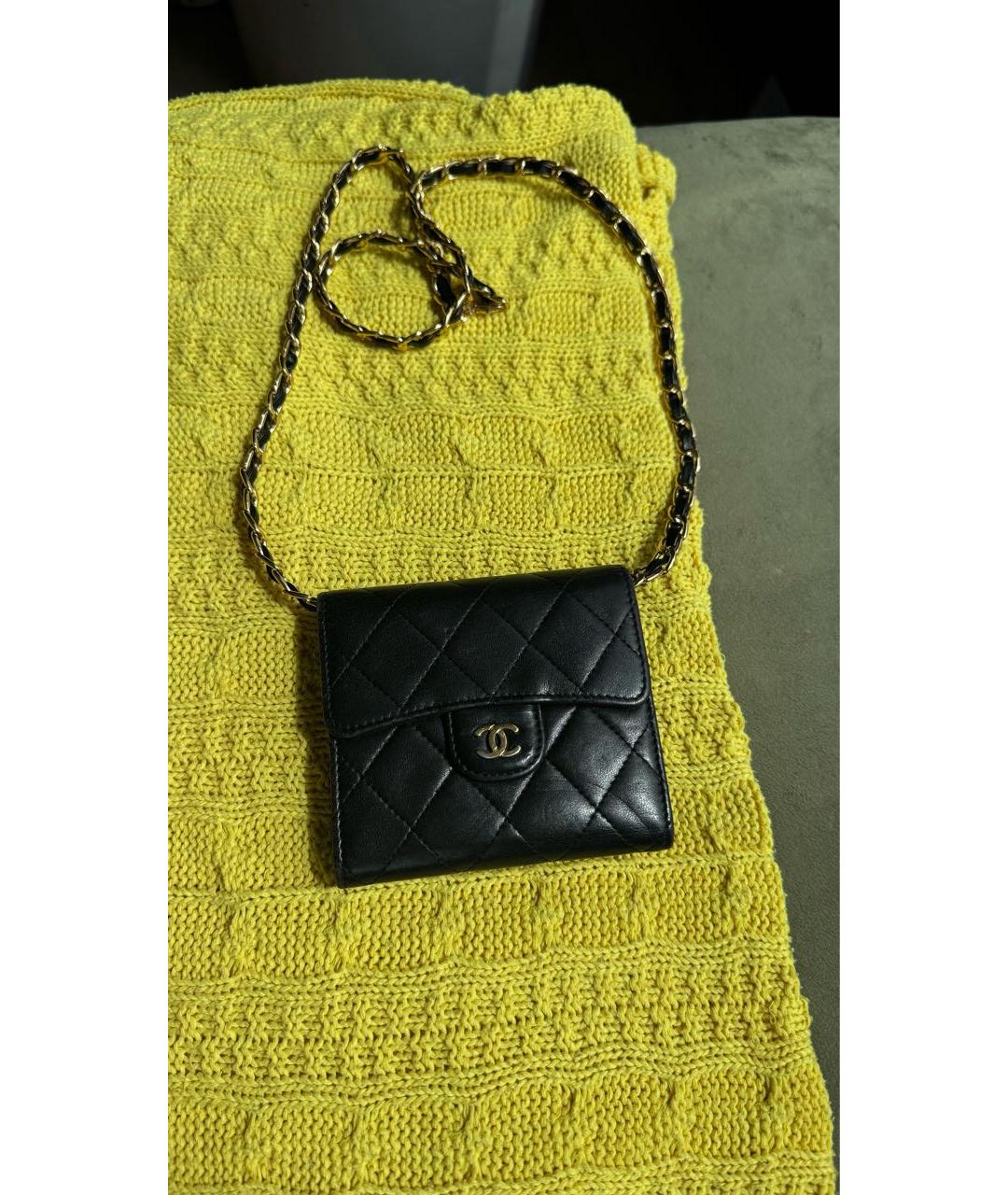 CHANEL Черный кожаный кошелек, фото 8