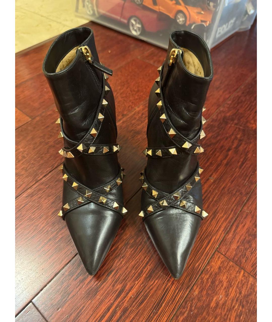 VALENTINO Черные кожаные ботильоны, фото 2