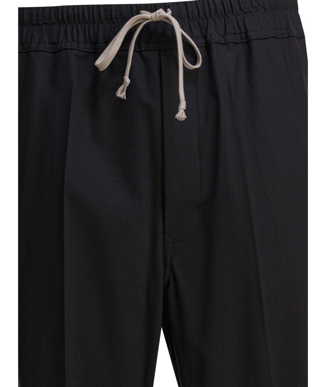 RICK OWENS Черные шерстяные повседневные брюки, фото 3