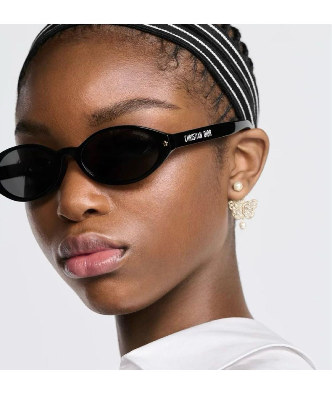 CHRISTIAN DIOR Черные пластиковые солнцезащитные очки, фото 2
