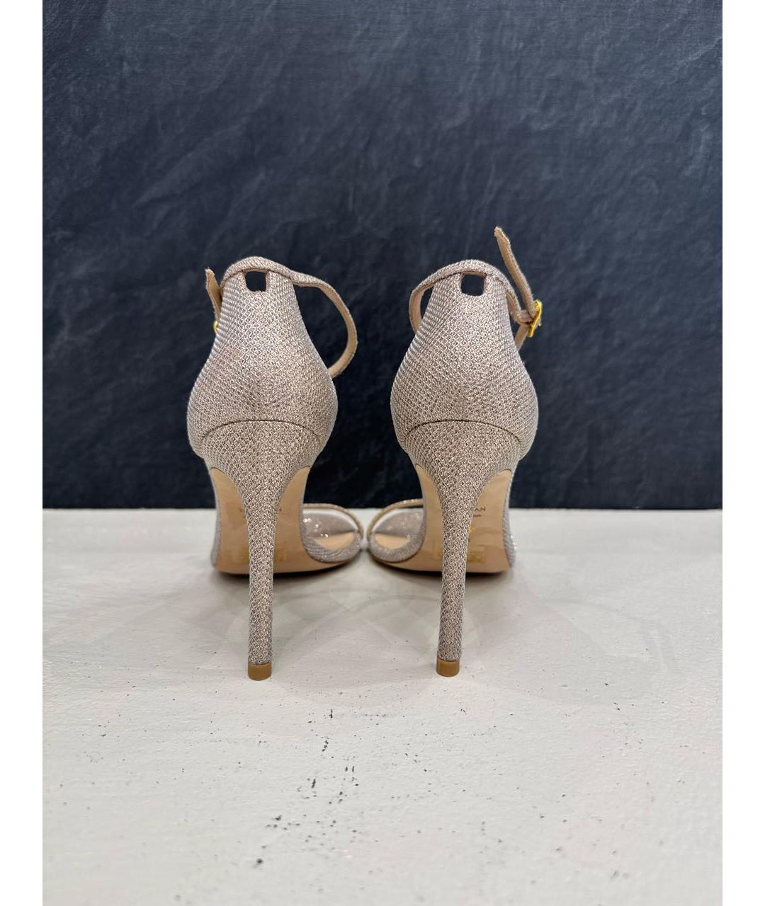 STUART WEITZMAN Золотые босоножки, фото 4