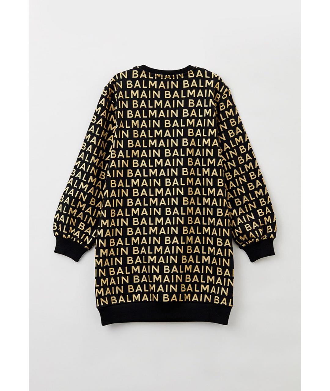 BALMAIN Черное хлопковое повседневное платье, фото 2