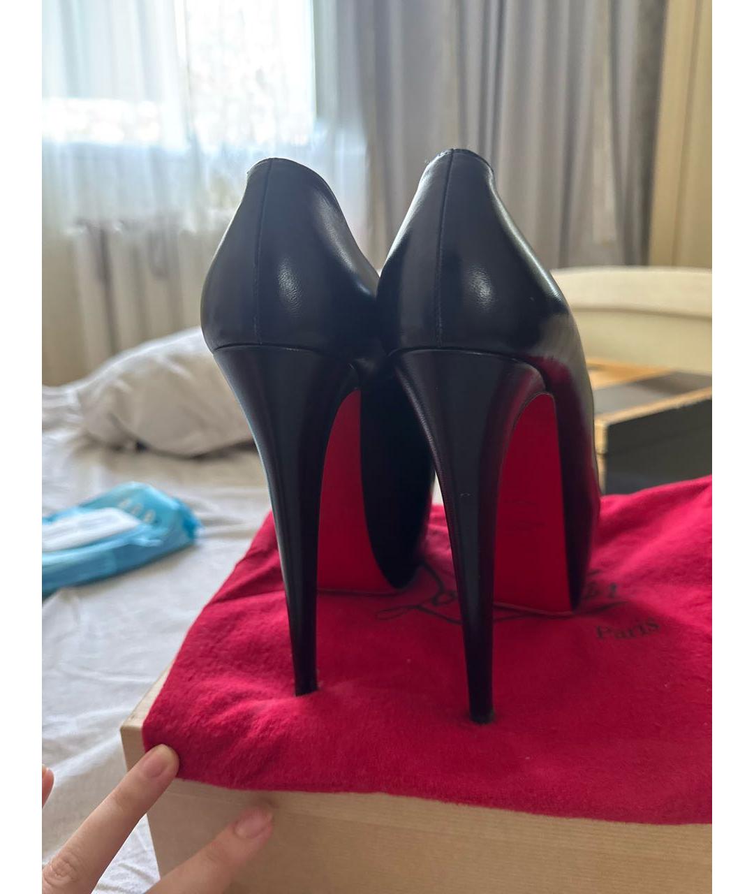 CHRISTIAN LOUBOUTIN Черные кожаные туфли, фото 4