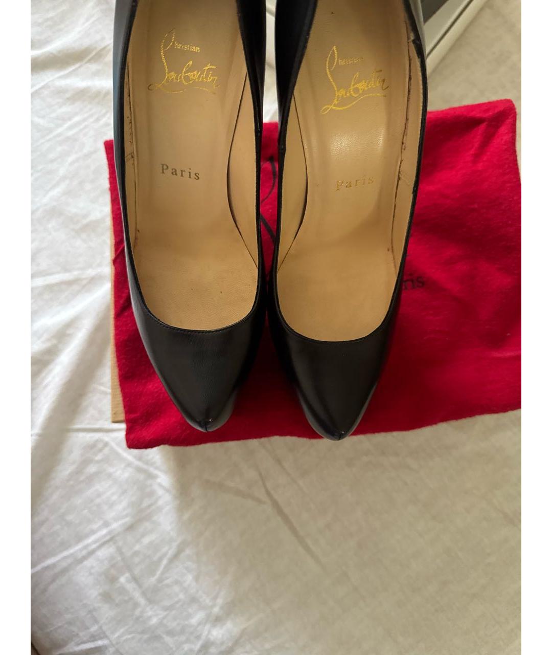 CHRISTIAN LOUBOUTIN Черные кожаные туфли, фото 3