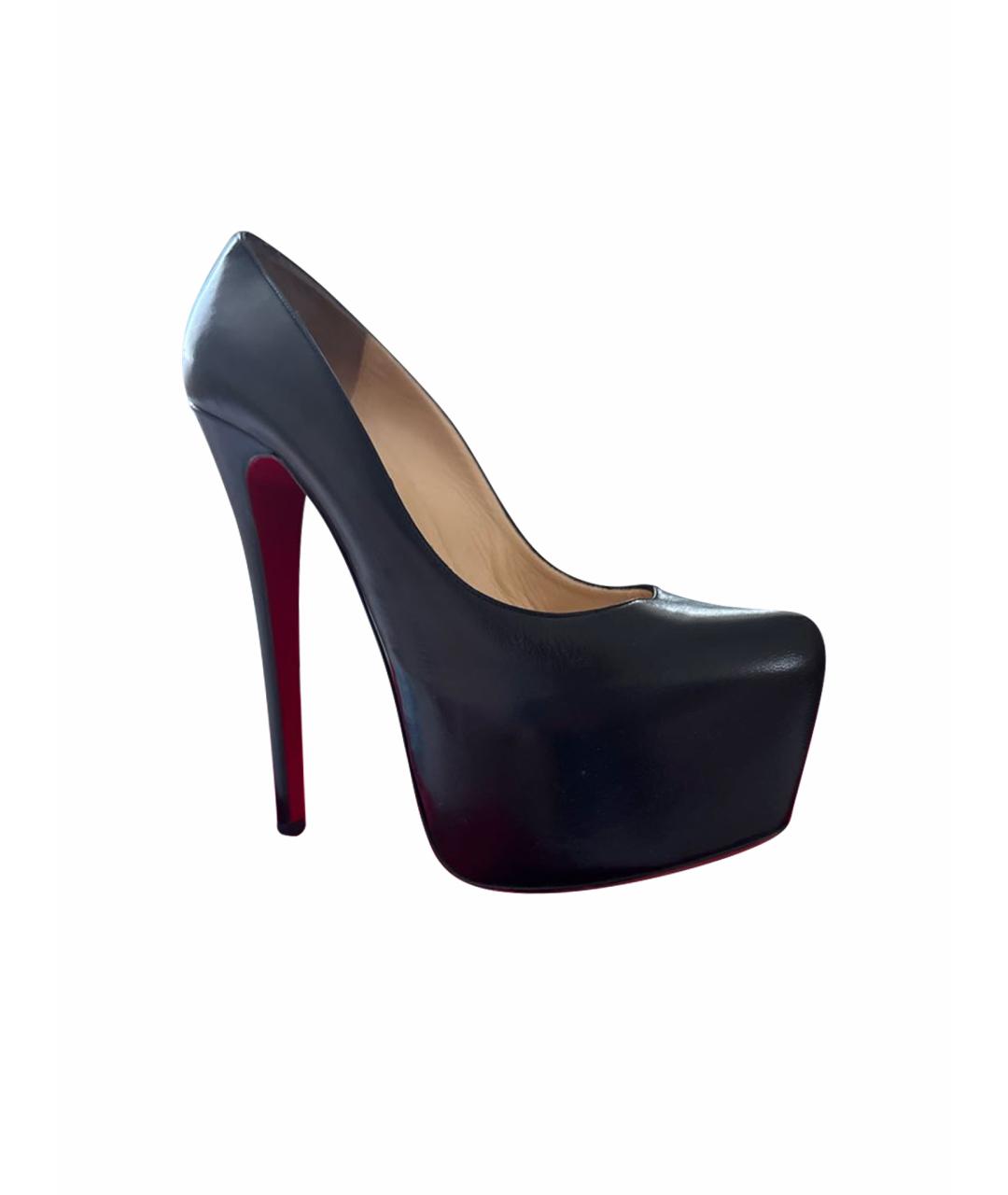 CHRISTIAN LOUBOUTIN Черные кожаные туфли, фото 6